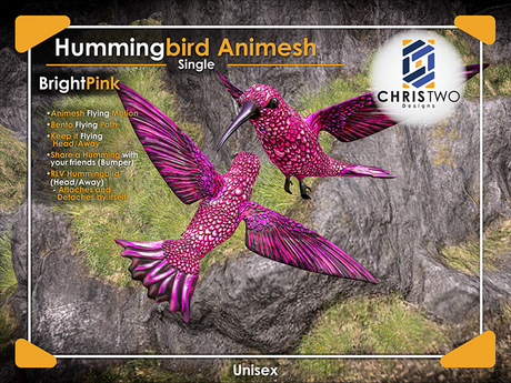Second Life Marketplace - HummingBird - Bright Pink - [Chris Two Designs]